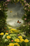 een-knusse-achtertuin-met-diverse-soorten-bloeiende-bloemen-veel-bijen-en-vlinders-zichtbaar-zonne-